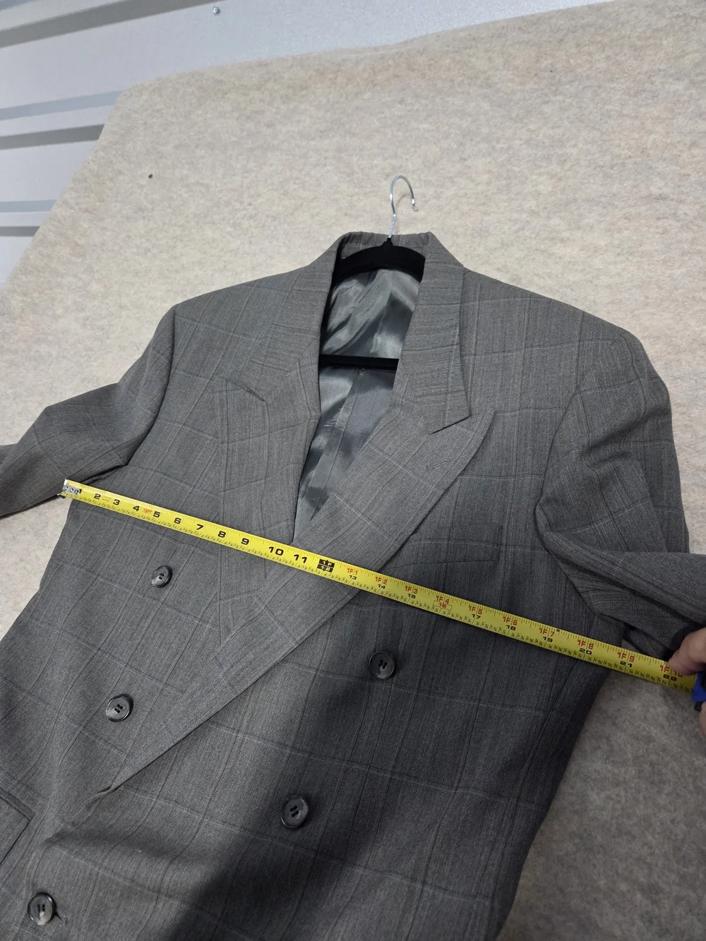 TALLIA Double-Breasted Windowpane Vintage Corporate Old-Hollywood Polish